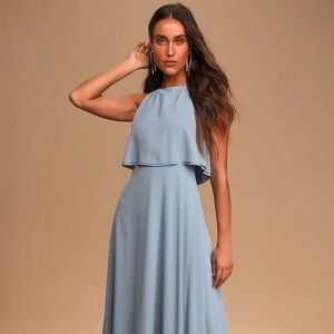 Lulus Utterly Enchanting Light Blue Sleeveless Maxi Dress
